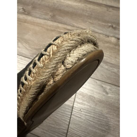 Tory Burch Black Leather Espadrille Size 7M - READ DESCRIPTION - Picture 11 of 13